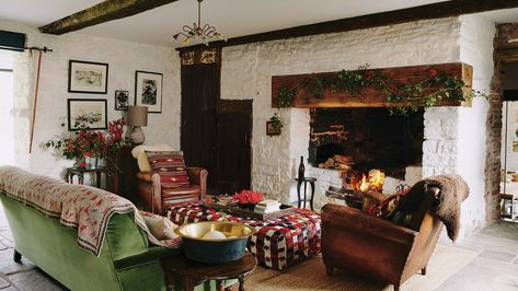 Cosy Armchair, Welsh Cottage, Cottage Interior Design, Cotswolds Cottage, Urban Cottage, English Country Cottage, Painted Cupboards, Cottage Interior, Georgian Homes