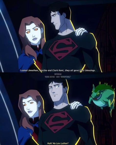 Conner X Megan, Conner And M'gann, Miss Martian Young Justice, Young Justice Fan Art, Young Justice Superboy, Superboy And Miss Martian, Conner Kent, Young Justice League, Teen Titans Starfire