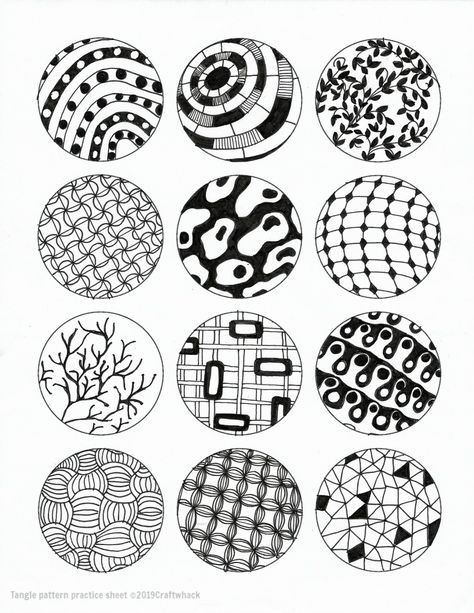 54 Zentangle pattern ideas for beginners, plus printable Zentangle pattern practice sheets #zentangle Pattern Practice, Zantangle Art, Easy Zentangle Patterns, Easy Zentangle, Doodle Art For Beginners, Zentangle Pattern, Doodle Art Flowers, Zen Doodle Patterns, Tangle Pattern