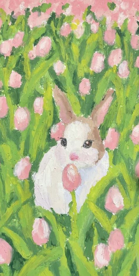 Art Ideas With Pastels, Pastel Reference Photos, Pastel Sticks Art, Bunny Oil Pastel, Simple Pastel Painting Ideas, Rabbit Oil Pastel, Oil Pastel Mini Art, Oil Pastel Doodles Aesthetic, Realistic Art Ideas