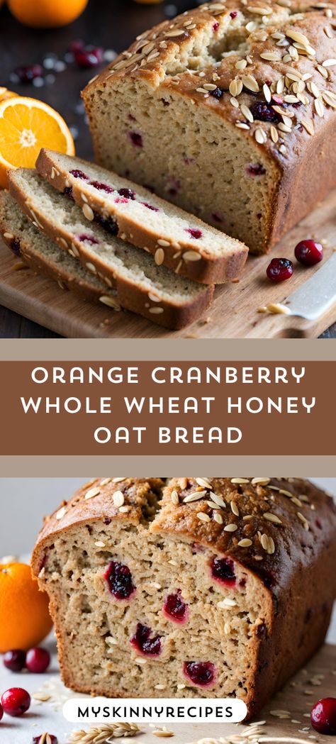 🍊🍞 Dive into a delightful fusion of flavors with our Orange Cranberry Whole Wheat Honey Oat Bread recipe! Nutty whole wheat flour, tangy cranberries, and zesty orange zest create a perfect balance of sweetness and tartness. 🌾🍯 Perfect for breakfast or snacking, this wholesome bread is a treat for your taste buds and a nourishing addition to your table. #homemadebread #baking #healthyrecipes 🥖🧡 Healthy Cranberry Bread, Whole Wheat Flour Recipes, Wheat Berry Bread Recipe, Honey Oat Bread Recipe, Whole Wheat Recipes, Wheat Bread Recipes, Whole Wheat Pumpkin Bread, Honey Wheat Bread Recipe, Soda Breads