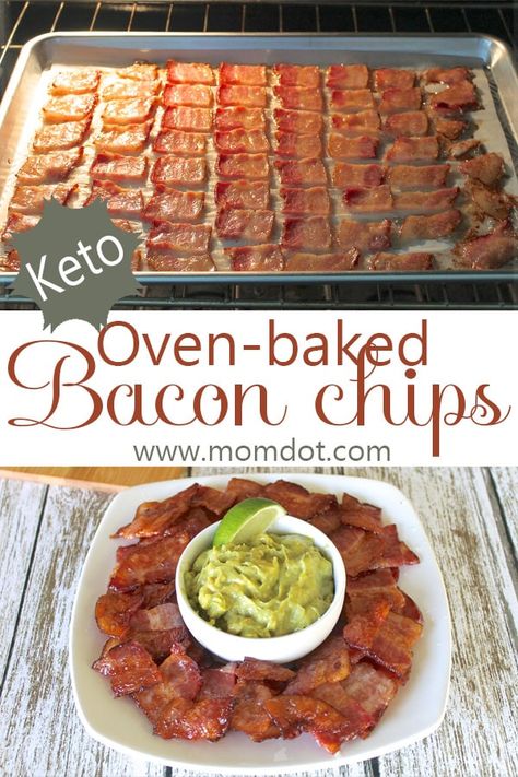 Oven-baked Bacon Chips: A Simple Keto Snack - Bacon Chips, Oven Baked Bacon, Keto Snacks Easy, Snacks Easy, Simple Keto, Baked Bacon, Keto Snack, Baked Chips, Keto Recipes Dinner