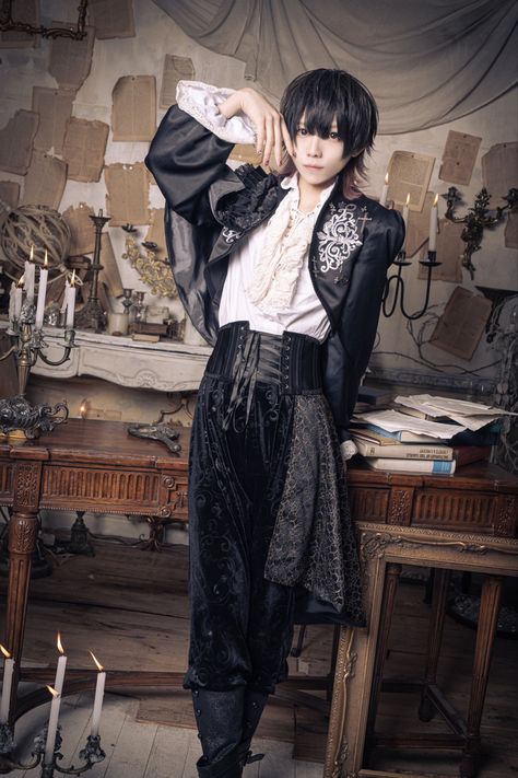 Vkei Fashion Man, Idol Clothes Male, Vkei Outfit Men, Idol Outfit Male, Male Japanese Fashion, 1800s Fashion Male, Elegant Male Outfit, Male Idol Outfits, Victorian Fashion Male