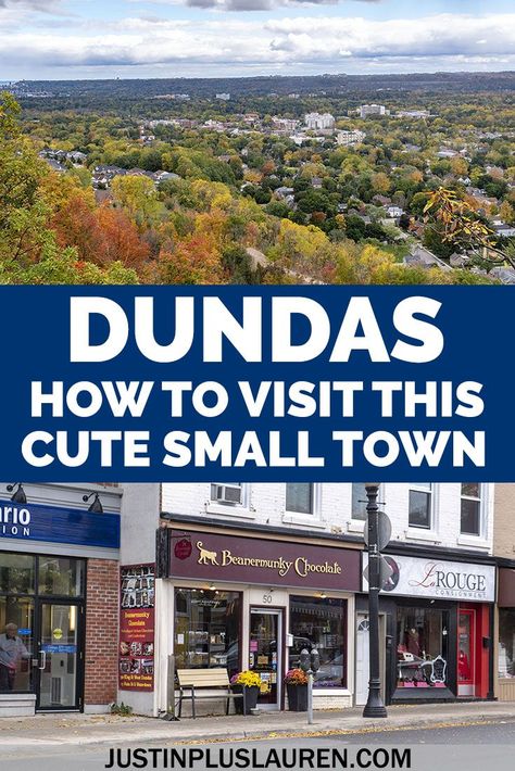 The best things to do in Dundas Ontario, a small town that's part of Hamilton and my hometown. The Dundas Peak, downtown Dundas and more. Cute Small Town, Dundas Ontario, Ontario Road Trip, Ontario Travel, Southern Ontario, Canada Travel Guide, Canada Destinations, Hamilton Ontario, Visit Canada