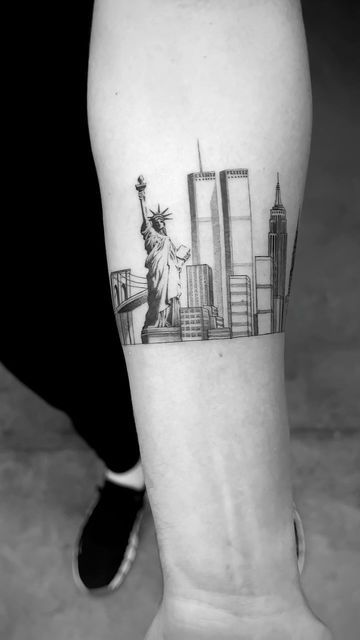 New York City Skyline Tattoo, Nyc Skyline Tattoo, Skyline Tattoo, New York Tattoo, Instagram New York, Nyc Skyline, Anything Is Possible, Bang Bang, All Tattoos