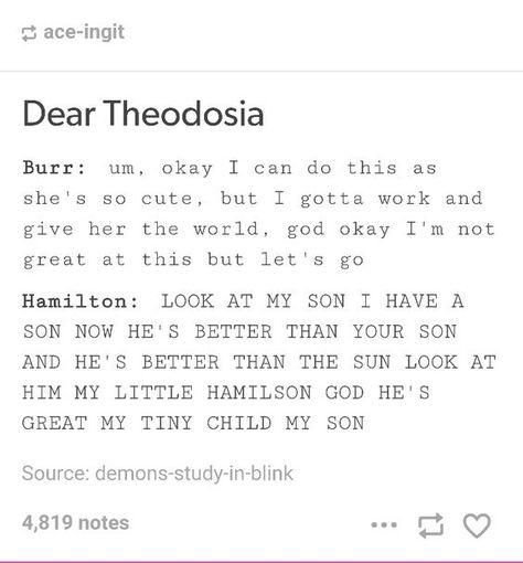 Hamilton Theodosia, Dear Theodosia, Hamilton Ships, Duck Meme, Hamilton Lin Manuel Miranda, Hamilton Lin Manuel, Hamilton Fanart, Aaron Burr, What's Your Name