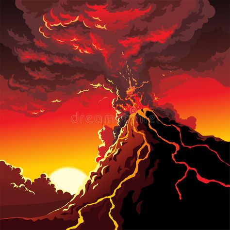 Volcano eruption. Illustration of big Volcano eruption , #Affiliate, #eruption, #Volcano, #big, #Illustration #ad Volcano Drawing, Volcano Pictures, Erupting Volcano, Volcano Eruption, Nature Drawing, Landscape Artwork, Landscape Drawings, Fantasy Art Landscapes, Art Drawings Sketches