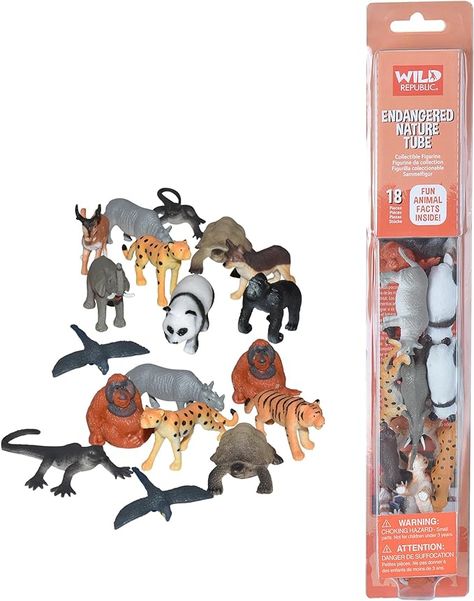 Amazon.com: Wild Republic Endangered Animals Nature Tube, Toy Figures, Tube Animals, Kids Gifts, Endangered Animals, Panda, Rhino, Tiger and more, 18-Piece : WILD REPUBLIC: Toys & Games Animal Themed Birthday Party, Fox Stuffed Animal, Elephant Stuffed Animal, African Wild Dog, Dog Stuffed Animal, Animal Hats, Animal Toys, Endangered Animals, Komodo