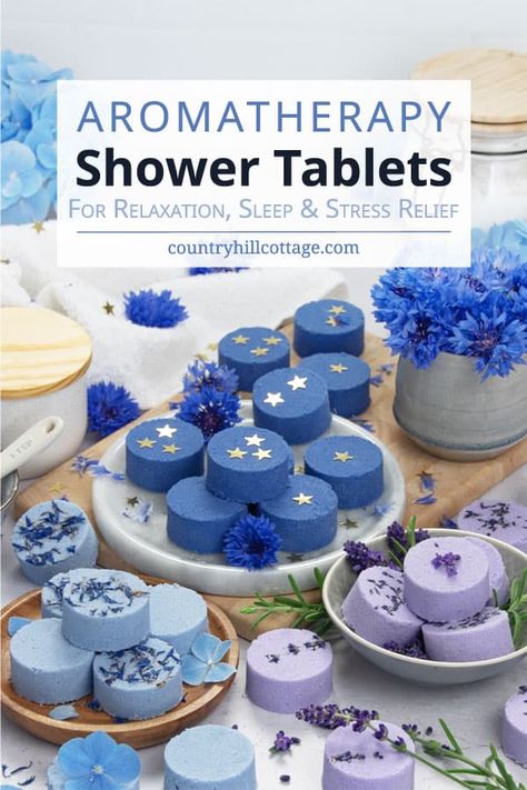 Shower Steamers Diy, Shower Tablets, Diy Gifts To Make, Easy Homemade Gifts, Sleep Relaxation, Essential Oils For Sleep, Diy Aromatherapy, Bath Bomb Recipes, Aroma Therapy