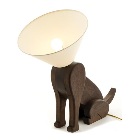 Sitting Dog Lamp made by Matt Pugh Animal Decorations, Dog Lamp, Dog Cone, Sitting Dog, Dog Light, Mood Lamps, Deco Luminaire, Wood Animal, Hospital Design