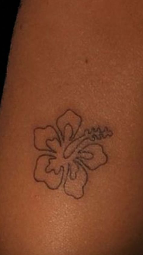 Tiny Hawaiian Tattoos, Tiny Hibiscus Flower Tattoo, Hibiscus Stick And Poke, Small Hawaiian Flower Tattoos Hibiscus, Coconut Girl Tattoo, Dainty Hibiscus Tattoo, Small Hibiscus Tattoo, Cow Tattoo, Small Dragon Tattoos