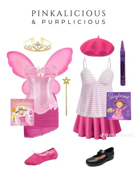 Blond Holloween Costume, Pinkalicious And Purplelicious Costume, Super Funny Halloween Costumes, Pinkalicious Halloween Costume, Fancy Nancy Costume Adult, Rom Com Costume Ideas, White Top Halloween Costume, Fancy Nancy Halloween Costume, Blonde Costume Ideas Halloween