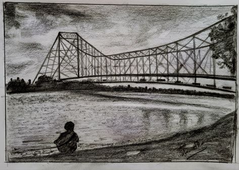 It's a pencil sketch by me of a evening time at kolkata near maa Ganga river. 
If you want to buy my original sketch please send me a message. Kolkata Drawing Sketch, Kolkata Sketch, Realistic Sketch, Sketching Tips, Doodle Images, Creative Life Quotes, Sketches Easy, Creative Life, Pencil Sketch