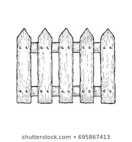 Farm Fence Sketch Images, Stock Photos & Vectors | Shutterstock White Picket Fence Drawing, Picket Fence Drawing, Picket Fence Tattoo, Fence Sketch, Fence Drawing, Sketch Images, Cute Simple Tattoos, Farm Fence, White Picket Fence