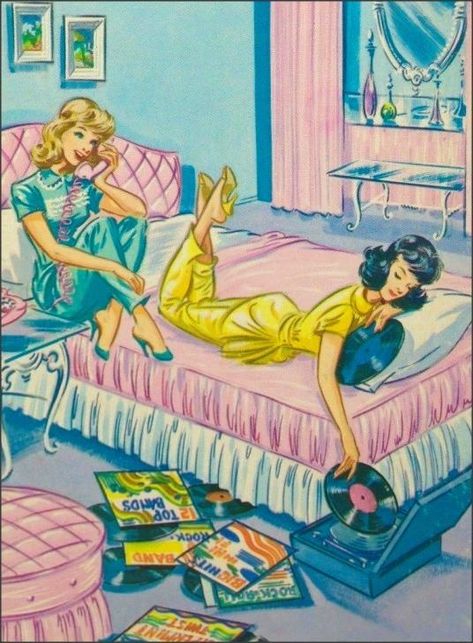 We Will Rock You, Vintage Illustrations, Arte Inspo, Slumber Party, Vintage Vinyl Records, Vintage Life, Vintage Vinyl, Dreamy Art, Slumber Parties