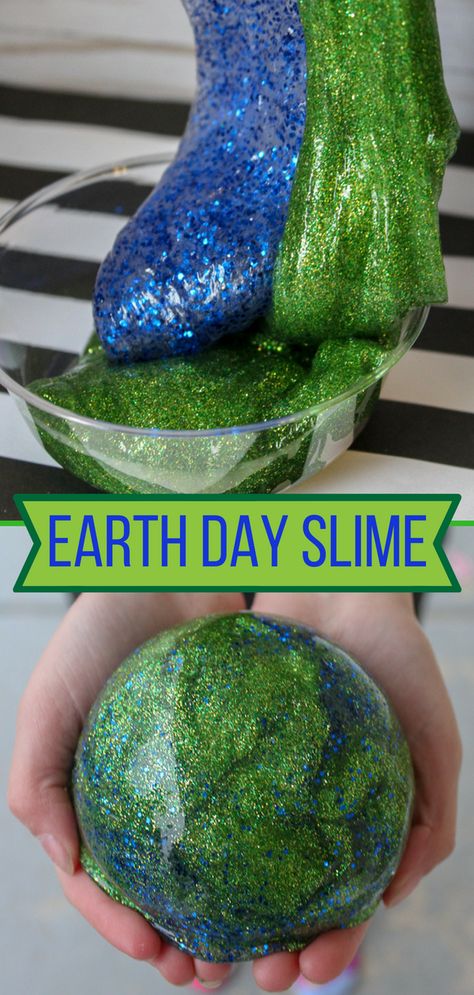 Earth Day Slime Earth Day Crafts For Kids, Earth Day Craft, Earth Activities, Earth Week, Earth Day Projects, Slime Diy, About Earth, Slime For Kids, Earth Day Crafts