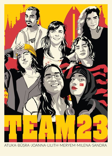 Volunteer Graphic Design, Group Poster Ideas, Volunteer Poster Design, Team Members Design, Illustrative Poster, Team Illustration, Team Poster, Article Ideas, Student Leadership