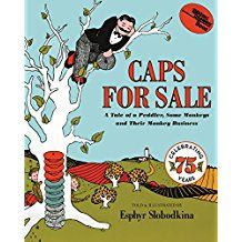 Caps for Sale: A Tale of a Peddler Some Monkeys and Their Monkey Business Great story.  Kids love to act out the peddler in his frustration and the monkey's mimicing him.  Also used the simple Rhyme - Monkeys monkeys in the tree throw the ______ hats down to me.  Each kid had a color word and they could come up and put their color word in the blank and read the rhyme. Love Chants, Popular Picture Books, Classic Childrens Books, Board Book, Little Monkeys, Childrens Stories, Children's Literature, Syntax, Board Books