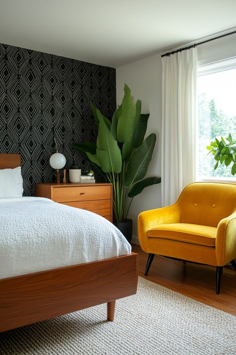 15 Mid-Century Modern Bedroom Ideas for Every Style and Budget – Elegant Inspo Guest Bedroom Mid Century Modern, Mid Century Contemporary Bedroom, Mid Century Mod Bedroom, Eclectic Mid Century Bedroom, Mid Century Modern Interiors Bedroom, Mcm Bedroom Furniture, Mid Century Modern Green Bedroom, Eclectic Mid Century Modern Bedroom, Mid Century Bedrooms