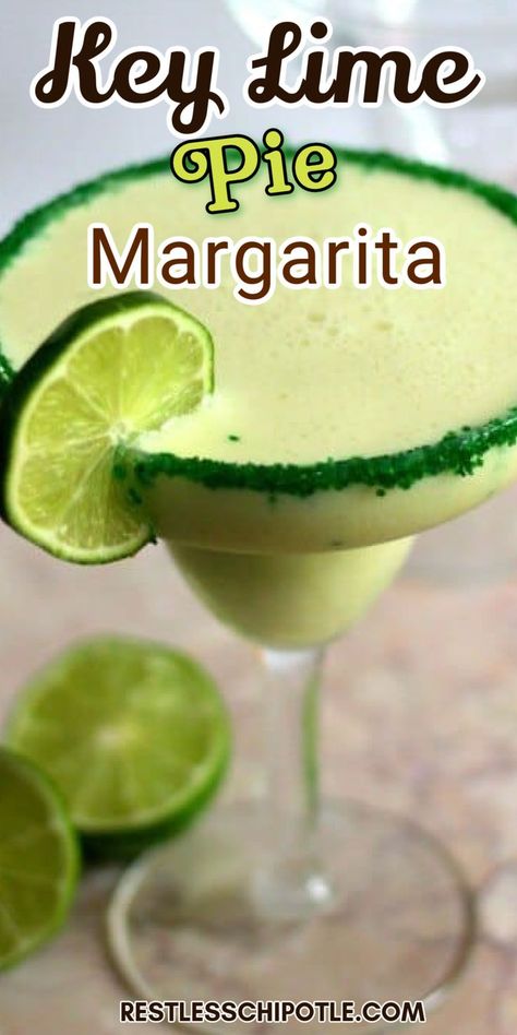 Dessert Drinks Alcohol, Key Lime Margarita, Lime Margarita Recipe, Mommy Juice, Cocktail Drinks Alcoholic, Lime Margarita, Mixed Drinks Alcohol, Summertime Drinks, Refreshing Drinks Recipes