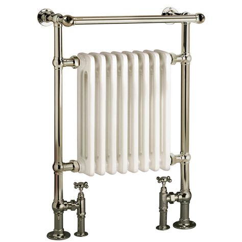 Decorative Plumbing Supply - Myson - VR/1NI - VR1 Nickel With White Radiator Insert Hydronic 38''X X 27''W Valves Not Incl. ''Special Order Item''... White Radiator, Towel Heater, Kitchen Plumbing, Radiator Heater, Heart Pine Flooring, Underfloor Heating Systems, Brass Tube, Bathroom Furniture Vanity, Hot Water System