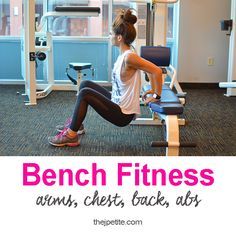 Workout Bench Exercises, Petite Workout, Weight Bench Workout, Bench Workouts, Bench Exercises, Bench Ab Workout, Fit Mother, Tricep Workout, Workout Bench