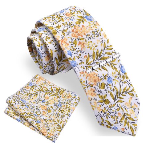 Floral Tie Wedding Groomsmen, Classic Floral Print Wedding Tie, Floral Print Ties For The Groom, Floral Tie And Pocket Square, Multicolor Floral Print Wedding Ties, Pocket Square Size, Baby Luggage, Flora Print, Cotton Wedding