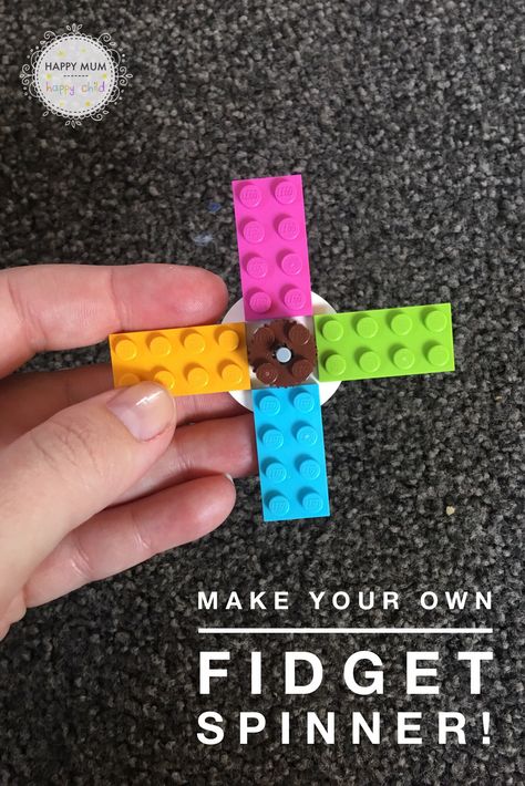 Lego Diy Gifts, Lego Fidget Spinner, Lego Spinner, Lego Fidget, Block Activities, Fidgets Diy, Fidget Ideas, Diy Fidget Spinner, Lego Basic