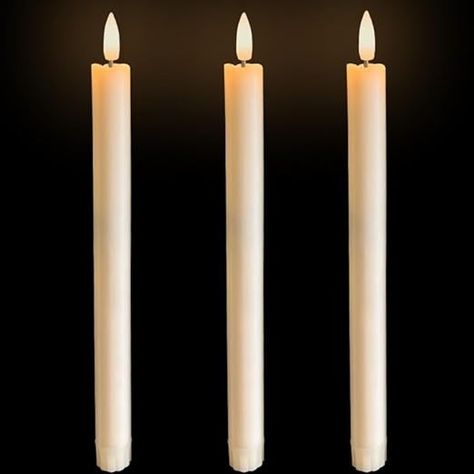 Amazon.com: LULUBRO 3D Led Flameless Flickering Battery Operated White Taper Candles with Remote,Electric Timer Floating Fake Candle Like Real Wax,Realistic Candlesticks for Valentine's Day/Wedding/Windows Decor : Tools & Home Improvement Fake Candle, White Taper Candles, Windows Decor, Realistic Candles, Flameless Taper Candles, Led Taper Candles, Fake Candles, Flameless Candles, Seasonal Celebration