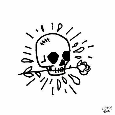 Tato Flash, Illustration Rose, Simple Skull, Kunst Tattoos, Men Tattoos, Doodle Tattoo, Rose Illustration, Skull Illustration, Poke Tattoo