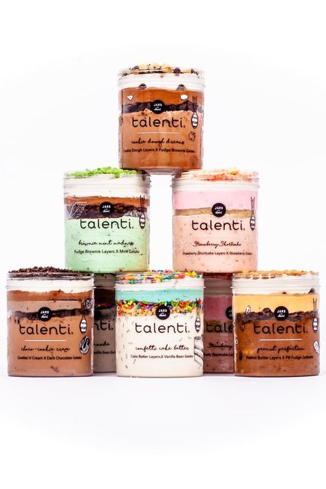 Enterprise Ideas, Talenti Gelato, Gelato Flavors, Ice Cream Packaging, Chilled Desserts, Gelato Shop, Popsugar Food, Cake In A Jar, Ice Cream Brands