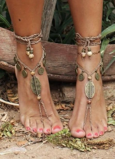 Bohemian Barefoot Sandals, Macrame Anklet, African Bracelet, African Sandals, Hemp Macrame, Hippie Sandals, Festival Mode, Bohemian Wrap, African Bracelets