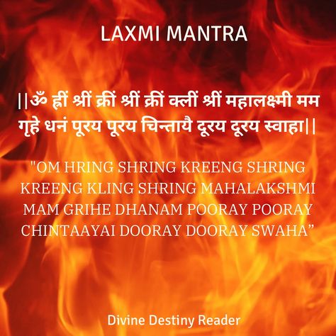 Chant this Lakshmi Mantra 11 times daily before heading to your office, starting from Tuesday. 📿 Reciting this mantra brings wealth, beauty, youth, and health. Regular Japa of the Lakshmi Mantra enhances health, finances, and relationships. Employees can chant it for promotions, business owners to increase profits, and traders to attract new customers. Like, save, and share this post. Follow @divine__destiny__reader #moneytips #mantra #lakshmimantra #abundance #abundancemindset #mani... Lakshmi Mantra Sanskrit, Mahalaxmi Mantra, Lakshmi Mantra, Divine Destiny, Om Tryambakam Mantra, Karagre Vasate Lakshmi Mantra, Mahamrityunjay Mantra, Abundance Mindset, Money Tips