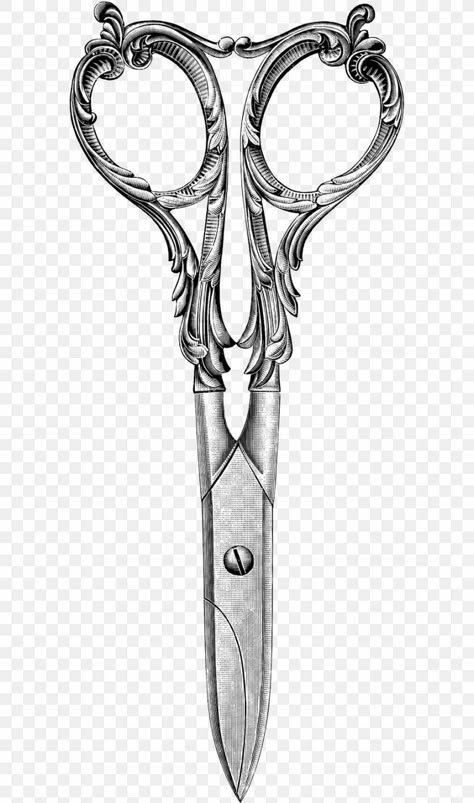 Scissors Tattoo Design, Old Scissors Tattoo, Vintage Scissors Tattoo, Antique Scissors Tattoo, Vintage Scissors Illustration, Ornate Scissors Tattoo, In Memory Of Grandma, Antique Scissors Drawing, Shears Tattoo