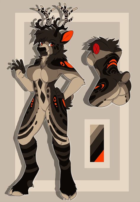 Fox Anthro Female, Deer Fursona Base, Fursuit Ref Sheet, Goat Fursona, Deer Fursona, Fursona Ref Sheet, Fursona Ref, Ref Sheet, Monster Girl Encyclopedia