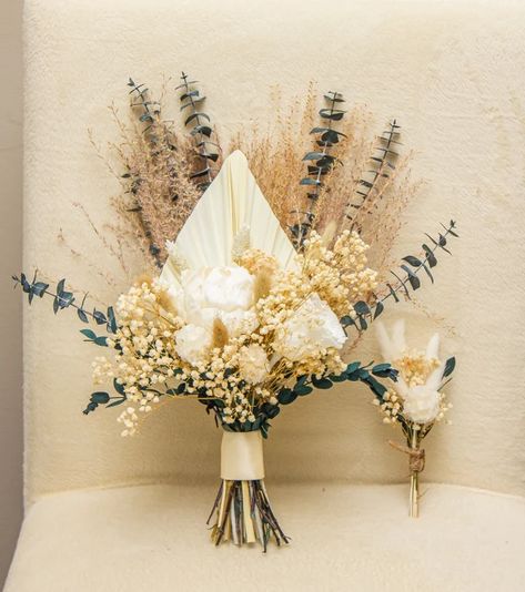 View Bridal Bouquet by Davilaris on Etsy White Dried Flower Bouquet, Wedding Bouquet Pampas, Preserved Wedding Bouquet, White Dried Flowers, Grass Bouquet, Wedding Bouquet Preservation, Pampas Grass Bouquet, Dried Bouquet, Dried Flower Bouquet