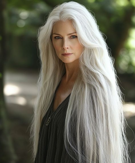 Long Hairstyles for Women Over 60 Long Hair For Women Over 60 Aging Gracefully, Long Silver Hair Older Women, Middle Aged Blonde Woman, Long Feathered Hairstyles, Feathered Hairstyles Long, Long Hair Over 60 Aging Gracefully, Sleek Long Hair, Extreme Long Hair, Women Long Hairstyles