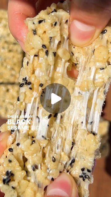 NYT Cooking on Instagram: "@ericjoonho’s Black Sesame Rice Krispies Treats are everything✨ Find the recipe at the link in bio!" Black Sesame Rice Krispie, Sesame Rice Krispie Treats, Black Sesame Rice Krispie Treats, Rice Krispie Cereal, Savory Rice, Cereal Treats, Nyt Cooking, Japanese Snacks, Party Finger Foods