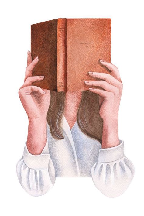 Woman Reading Illustration, Book Lovers Aesthetic, Reading Books Illustration, Book Watercolor, Paint Book, Digital Graphics Art, Books Lover, Girl Reading Book, Watercolor Woman