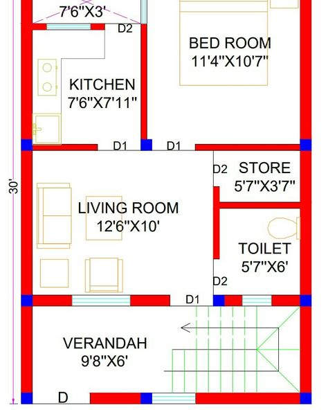 20x30 House Plans North Facing, 600sq Ft House Plans, 20 By 30 House Plans Home, North Face House Plan Vastu, 20 30 House Plan, 20 X 30 Floor Plan Layout, 1bhk House Plan, 20×30 House Plan, 600 Sq Ft House Plans