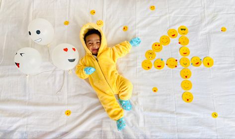 Emoji theme baby photoshoot, yellow color, cute baby, fourth month of baby boy 4months Baby Photo Shoots, 4th Month Baby Photoshoot Ideas, 4th Month Baby Photo Ideas, 4 Month Baby Photoshoot Boys, 4 Months Baby Pictures Ideas, 4th Month Baby, 4month Baby Photoshoot, 4 Month Baby Photoshoot, 25th Anniversary Decor