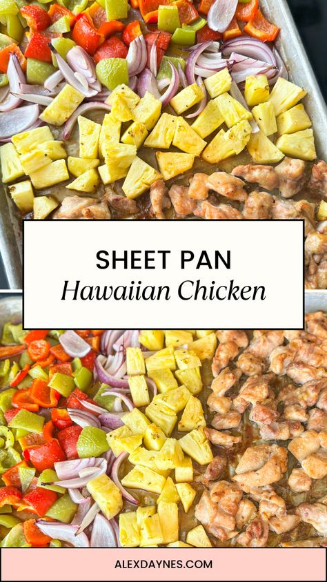 Chicken Bell Pepper, Teriyaki Pineapple Chicken, Teriyaki Pork Chops, Bourbon Chicken Recipe, Chicken Over Rice, Banana Dessert Recipes, Sheet Pan Suppers, Pan Recipe, Hawaiian Chicken