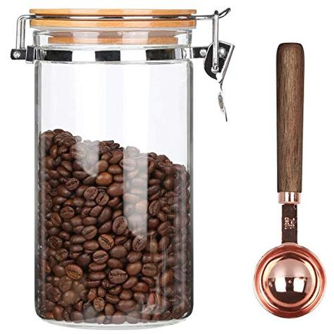 Coffee Bean Storage, Glass Kitchen Canisters, Large Glass Jar, Coffee Container, Glass Storage Containers, Coffee Jars, Coffee Storage, Coffee Canister, Glass Storage Jars