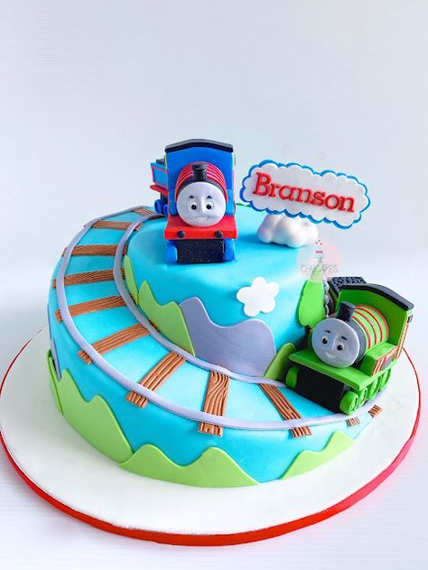 CHUCAKES : Thomas and Friends Cake 4 Thomas And Friends Birthday Cake, Thomas And Friends Cake, Thomas Birthday Cakes, Thomas Cakes, Train Birthday Cake, Thomas Birthday, Birthday Sheet Cakes, Train Cake, Birthday Cake For Him