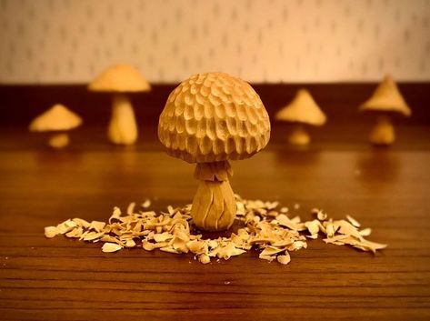 Mushroom Whittling, Mushroom Carving, Mushroom Crafts, Wood Carving For Beginners, Architecture Drawing Plan, Against The Grain, Easy Wood, Woodworking Ideas, Whittling