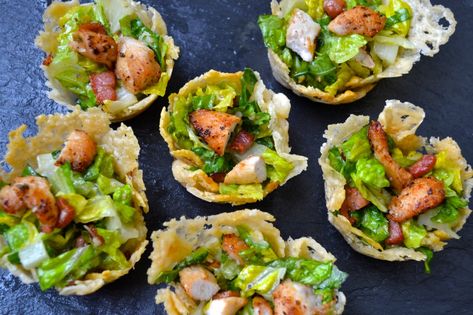 Caesar Salad Parmesan Cups | Every Last Bite Salad Parmesan, Parmesan Cups, Salad Fingers, Food Salad, Resep Salad, Specific Carbohydrate Diet, American Dishes, Everyday Dishes, Carbohydrate Diet