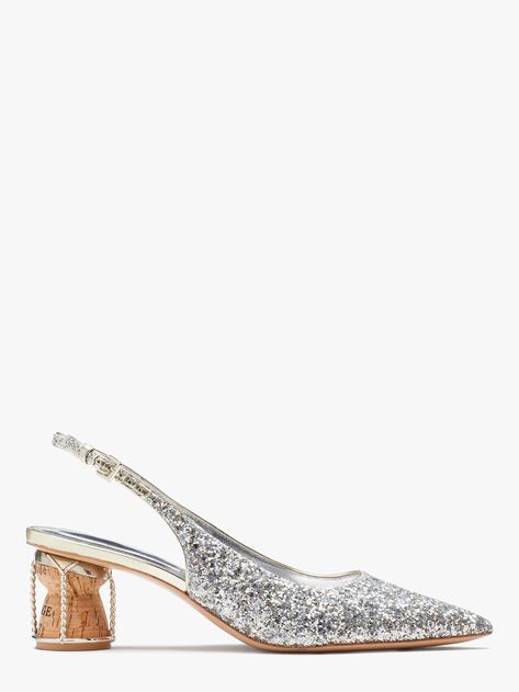 Women's gold/silver soiree | Kate Spade New York NL Champagne Shoes, Trainer Heels, Kate Spade Shoes, Sheep Leather, Patent Leather Pumps, Slingback Pump, Unique Styles, Shoe Sale, Kate Spade New York