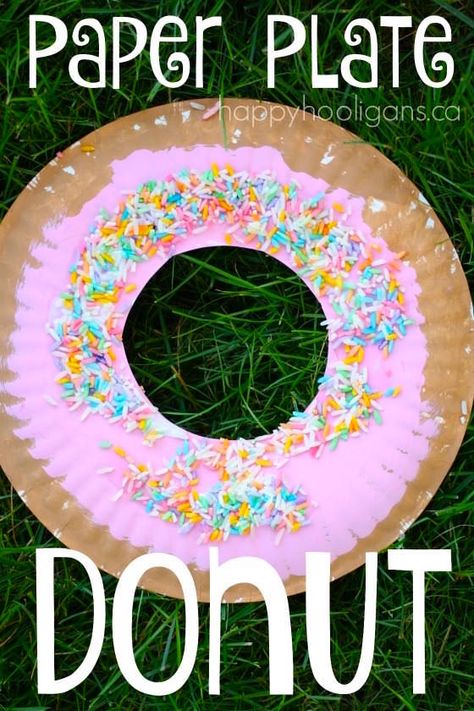 Paper Plate Donut Craft for Kids Letter D Craft, Donut Craft, Letter D Crafts, Paper Plate Art, Cardboard Projects, Jelly Donut, Craft For Toddlers, Aa School, Homeschool Fun