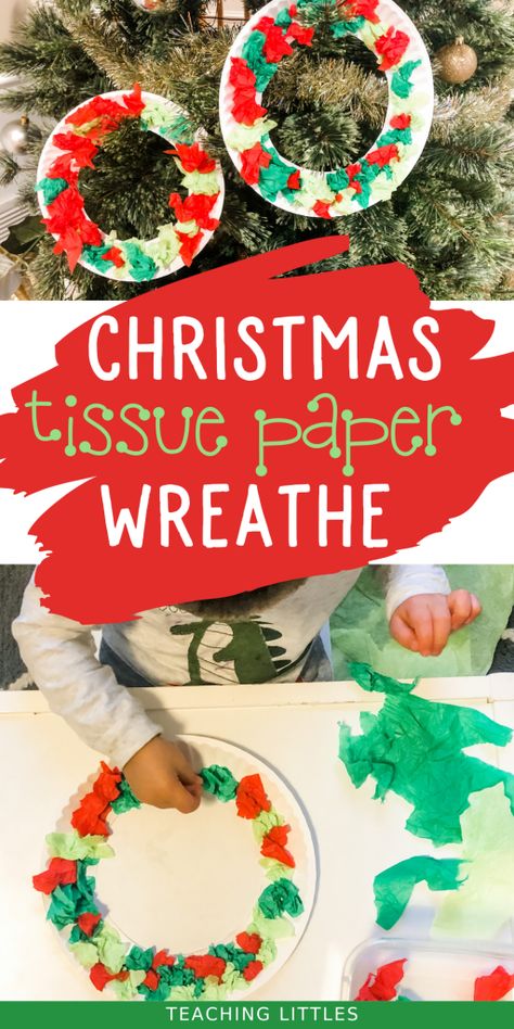 Christmas Class Party Crafts Room Mom, Christmas Craft Tissue Paper, Christmas Playgroup Activities, Fine Motor December Activities, Christmas Large Group Activities, Christmas Small Motor Activities, Occupational Therapy Christmas Crafts, Christmas Crafts For Special Education, Early Childhood Christmas Crafts