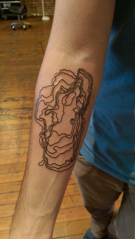 Topographical Tattoo, Topographic Tattoo, Topography Tattoos, Topographic Map Tattoo, Lake Tahoe Tattoo, Tahoe Tattoo, Icon Tattoo, Map Tattoo, Topographical Map